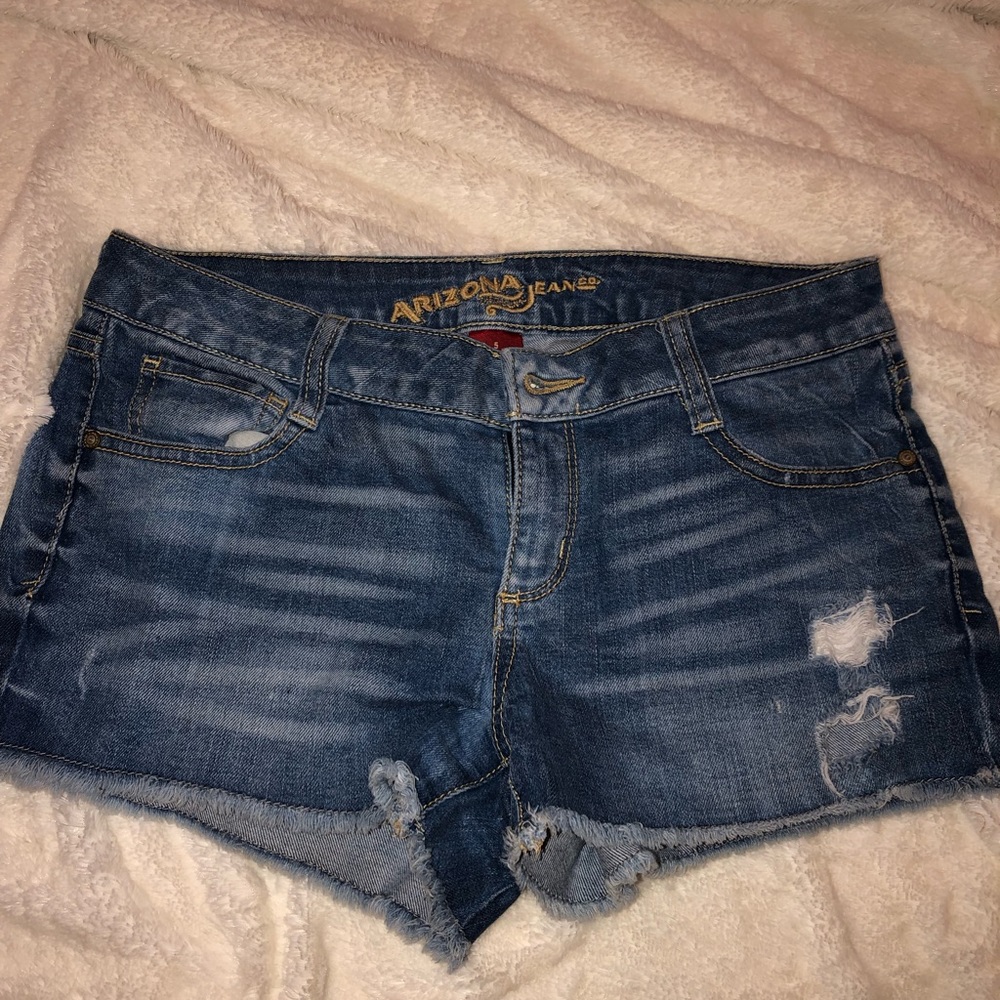 Distressed Denim Jean Shorts